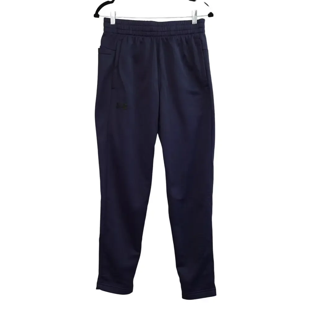 Under Armour Mens Armour Fleece Pants Elastic Waistband Hand Pockets Navy Size M